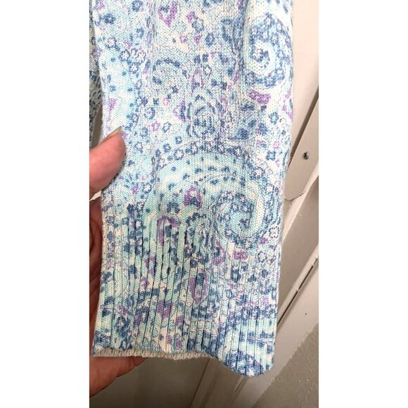 L.L. Bean Women's Medium Button-Up Cardigan Sweater Paisley Print - Picture 4 of 6